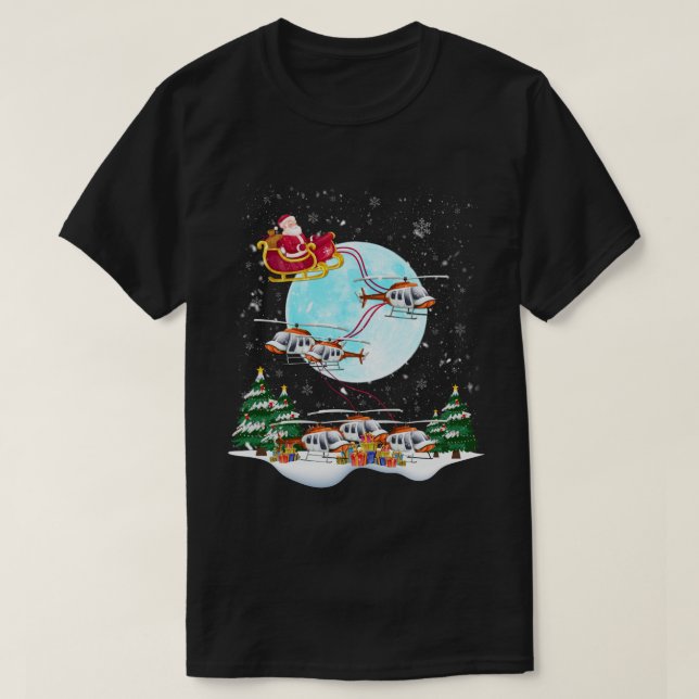 Weihnachts-Weihnachtspiloten des Helikopters Reind T-Shirt (Design vorne)
