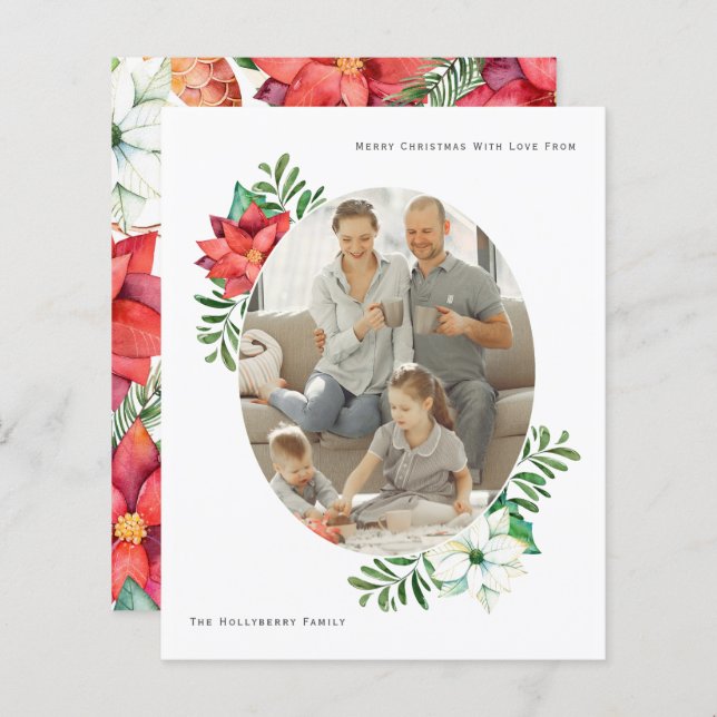 Weihnachts-Weihnachtsrahmen für Poinsettia Blume (Vorne/Hinten)