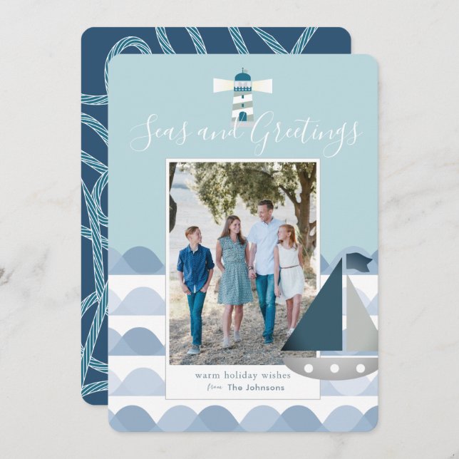 Weihnachts-Weihnachtsschiff Weihnachtsreise Fotoka Einladung (Vorne/Hinten)