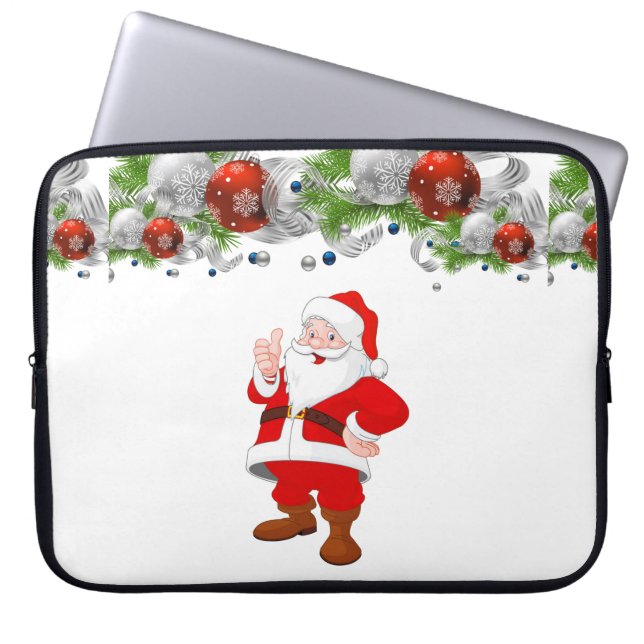 Weihnachts-Weihnachtsschläfchen, 15 Zoll, Santa Laptopschutzhülle (Vorderseite)