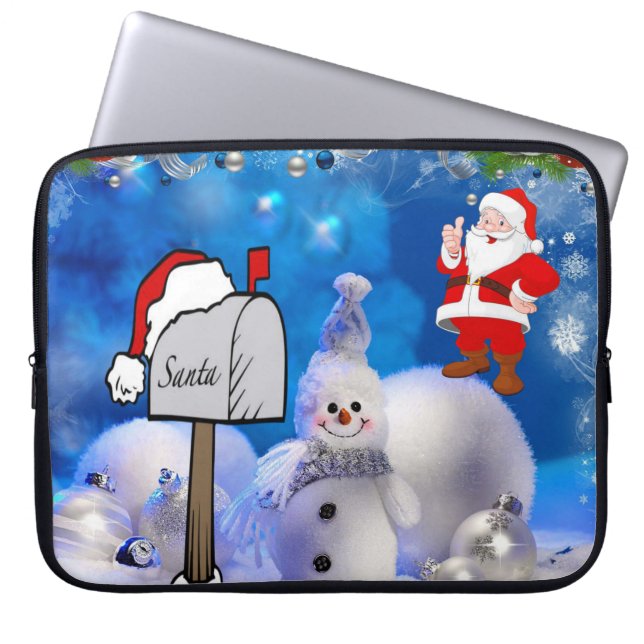 Weihnachts-Weihnachtsschläfchen, 15 Zoll, Santa Laptopschutzhülle (Vorderseite)
