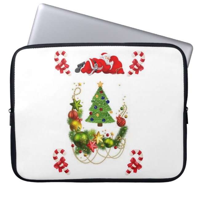 Weihnachts-Weihnachtsschläfchen, 15 Zoll, Santa Laptopschutzhülle (Vorderseite)