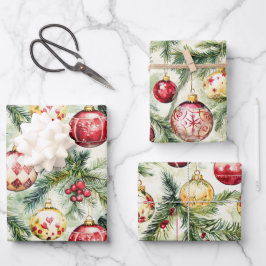 Weihnachts-Weihnachtsschmuck Geschenkpapier Set