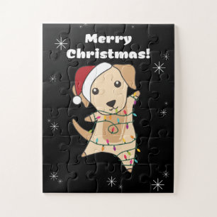 Weihnachts-Weihnachtsschnee Wintertiere Hunde Puzzle