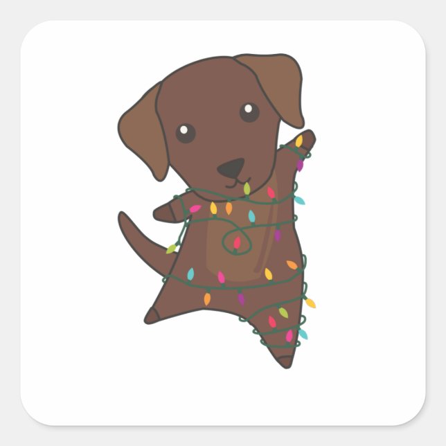 Weihnachts-Weihnachtsschnee Wintertiere Hunde Quadratischer Aufkleber (Vorderseite)