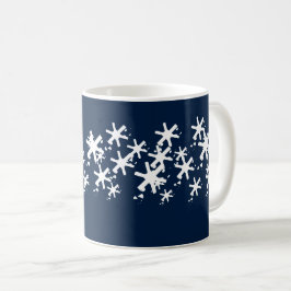 Weihnachts-Weihnachtsschneeflocken Sterne marinebl Kaffeetasse