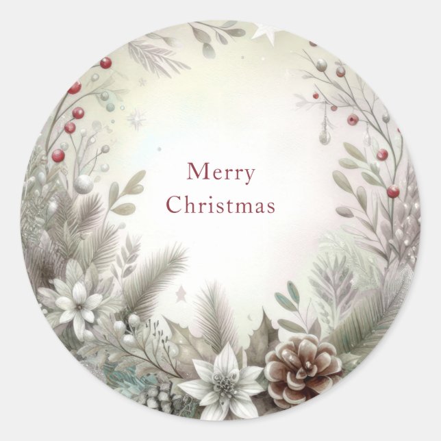 Weihnachts-Weihnachtssticker Runder Aufkleber (Vorderseite)