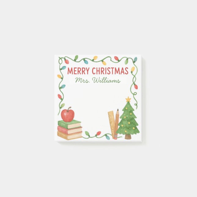 Weihnachts-Weihnachtsstickzeug Lehrerin Notizen (Vorderseite)