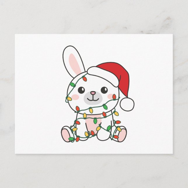 Weihnachts-Weihnachtstiere Holiday Bunnies Feiertagspostkarte (Vorderseite)