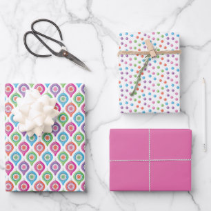 Weihnachts-Weihnachtsverpackungspapier - rosa Geschenkpapier Set
