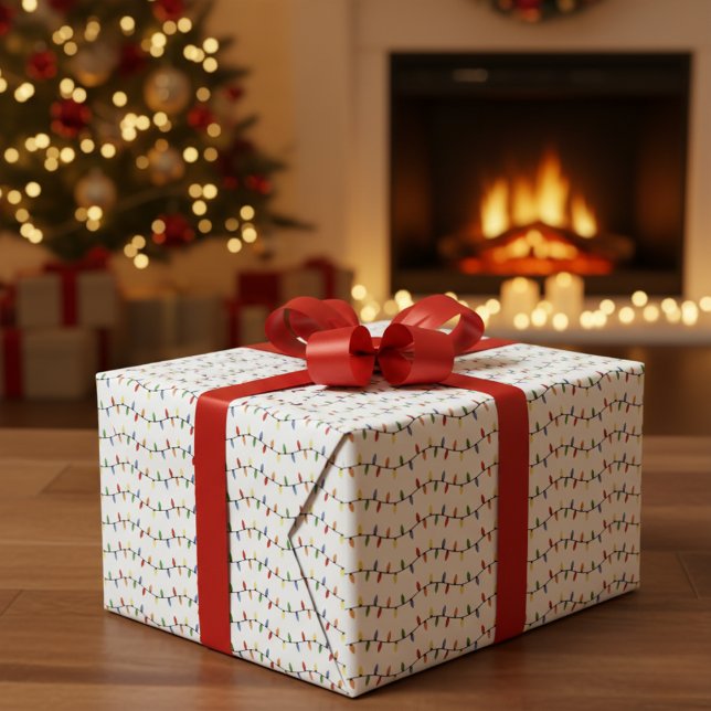 Weihnachts-Weihnachtsweihnachtsweih Geschenkpapier (Festive Christmas String Lights Wrapping Paper)