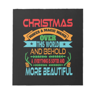 Weihnachts-Weihnachtswellen in einer Zauberwand Notizblock