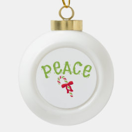 Weihnachts-Weihnachtswort "PEACE" Saisonale Weihna Keramik Kugel-Ornament