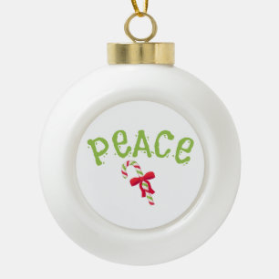Weihnachts-Weihnachtswort "PEACE" Saisonale Weihna Keramik Kugel-Ornament