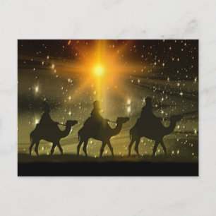 Weihnachts-Weisen Goldener Stern von Bethlehem Feiertagspostkarte