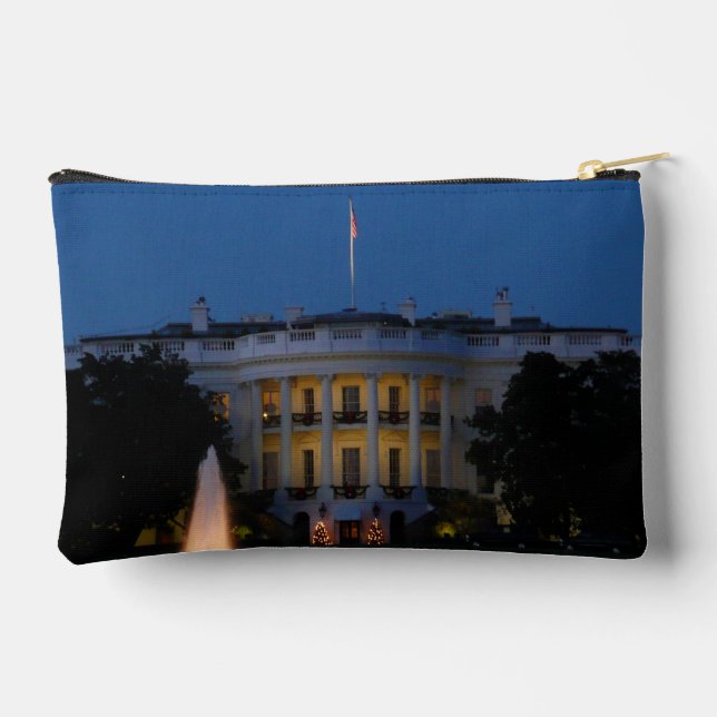 Weihnachts-Weiße Haus am Abend in Washington DC Zubehörtasche (Rückseite)