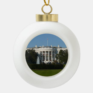 Weihnachts-Weiße Haus für Feiertage Washington DC Keramik Kugel-Ornament