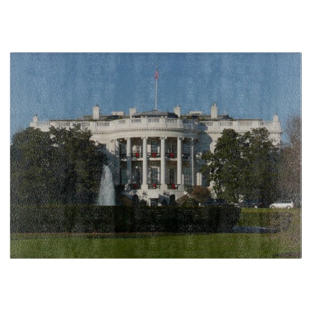 Weihnachts-Weiße Haus für Feiertage Washington DC Schneidebrett (Vorderseite)