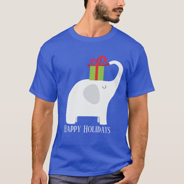 Weihnachts-Weißelefant hinzufügen T - Shirt (Vorderseite)