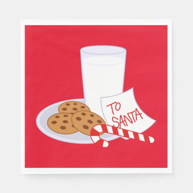 Weihnachts-Weißer Standard Napkin/Cookies und Milc Serviette (Vorderseite)
