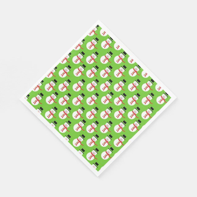 Weihnachts-Weißer Standard Neapel/Schneemänner Serviette (Ecke)