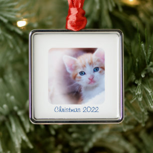 Weihnachts-Weißes Foto Ornament Aus Metall