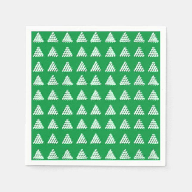 Weihnachts-Weißschnee-Sterne Baumpapier Serviette (Vorderseite)