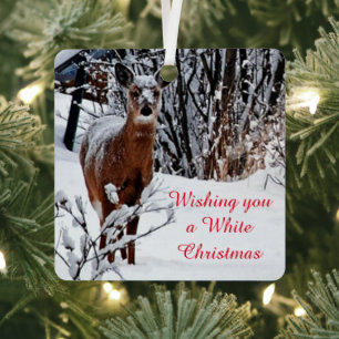 Weihnachts-Weißwedelhirsch-Ornament Ornament Aus Metall