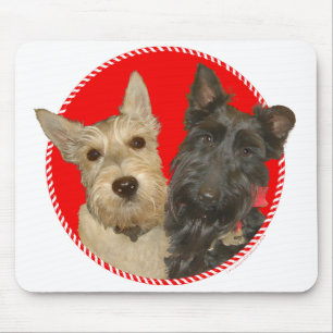 Weihnachts-Weizen & Black Scotties Mousepad