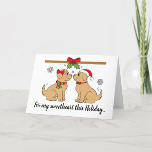 Weihnachts Welpe Liebe Golden Retrievers Feiertagskarte