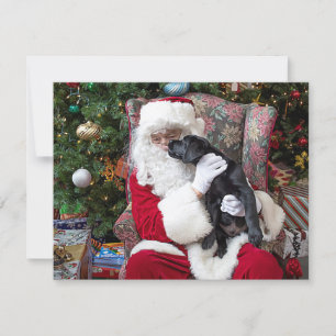 Weihnachts-Welpe Santa Claus Black Labrador Feiertagskarte