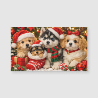 Weihnachts-Welpen-Magnet Magnetkarte