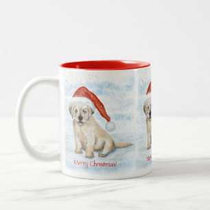 Weihnachts-Welpen-Tasse Zweifarbige Tasse