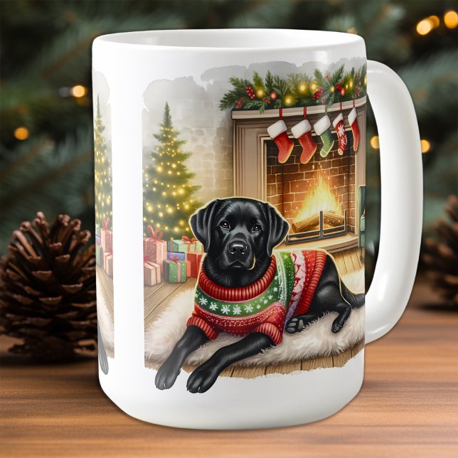 Weihnachts Welpenhund Labrador Retriever Tasse (Von Creator hochgeladen)