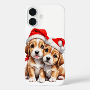 Weihnachts Welpenhunde iPhone 16 Hülle
