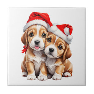 Weihnachts Welpenhunde Fliese