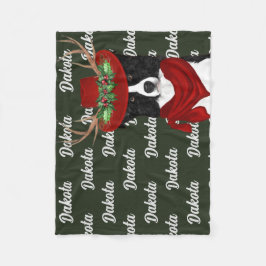 Weihnachts-Western Border Collie mit dem Namen des Fleecedecke