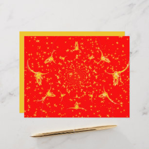 Weihnachts-Western Glitzer Red Gold Giro Kuh Skull