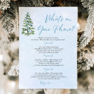 Weihnachts-Whats-on-Your-Phone-Baby-Shower-Spiel Einladung