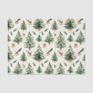 Weihnachts Whimsical Pine Trees Muster Seidenpapier