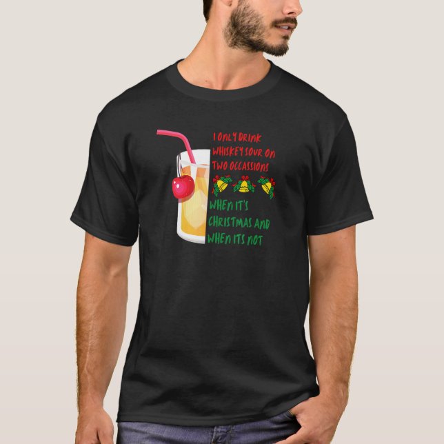 Weihnachts Whiskey Sour Drink Cocktail für Damen T-Shirt (Vorderseite)