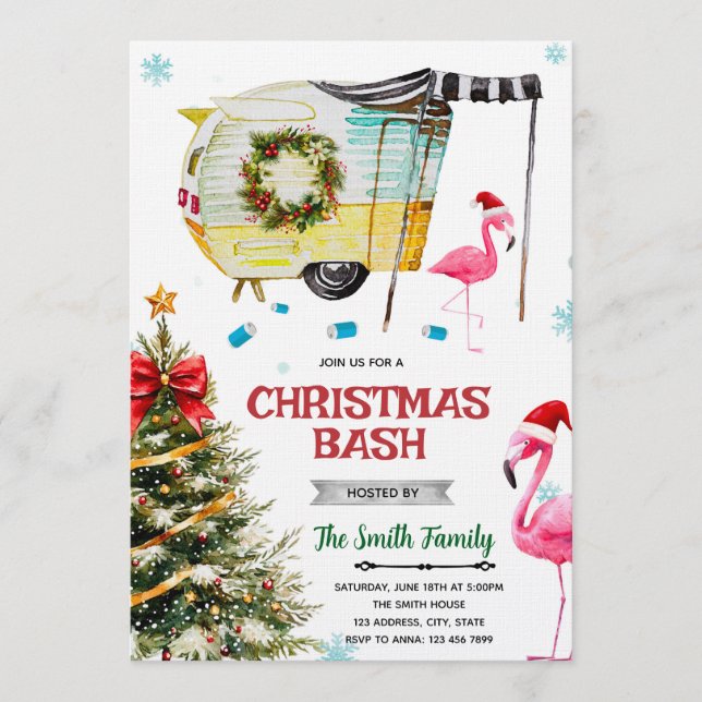 Weihnachts-White-Trash-Bash-Einladung Einladung (Vorderseite)