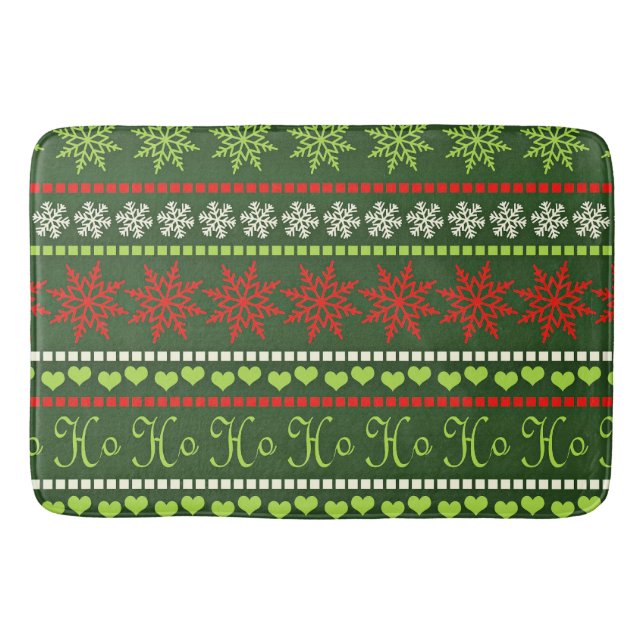 Weihnachts-Wiederholungsmuster Badematte (Vorderseite)