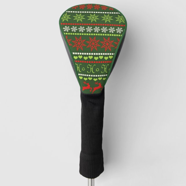 Weihnachts-Wiederholungsmuster Golf Headcover (Vorderseite)