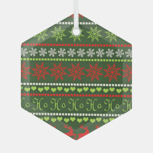 Weihnachts-Wiederholungsmuster Ornament Aus Glas