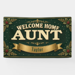 Weihnachts-Willkommen-zu-Hause-Tante-Vinyl-Banner  Banner
