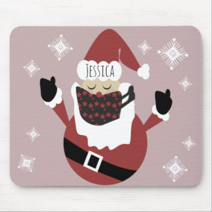 Weihnachts-Willkürlicher-Santa-Schneeflocken-Name Mousepad