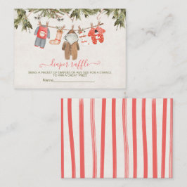 Weihnachts-Windeln Raffle Baby Dusche Wäscheleine Begleitkarte