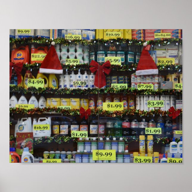 Weihnachts-Windows NYC Discount Store Fotografie Poster (Vorne)