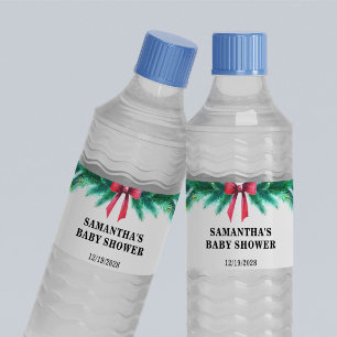 Weihnachts Winter Baby Dusche Wasserflaschenetikett